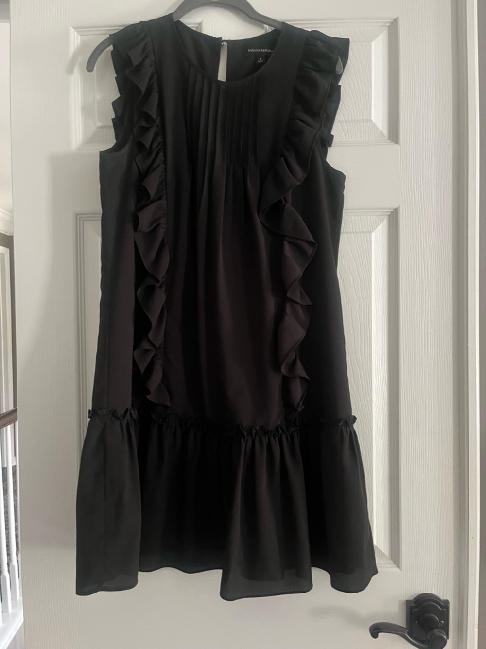 Banana Republic Black Ruffle Sleeveless Dress